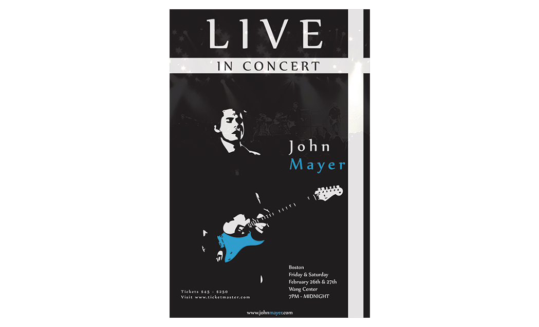 John Mayer Promotion Concert Poster